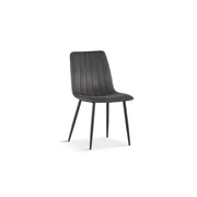 Sedia BRUCE – Velluto grigio – Piedi in metallo nero – H86 x L45 x P55 cm