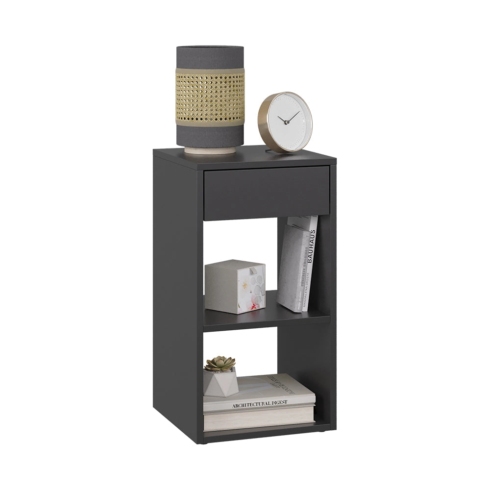 Vicco Comodino camera da letto Antracite 35 x 65 cm con 1 cassetto