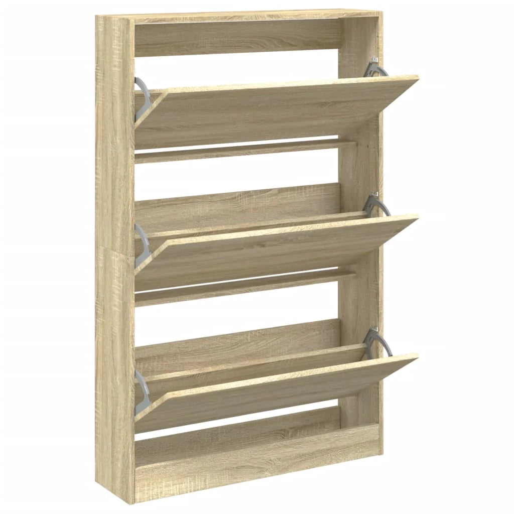 Scarpiera mobiletto portascarpe mobile per ingresso/corridoio/soggiorno design Sonoma 80 x 21 x 125,5 cm legno ingegnerizzato marrone 02_0021730