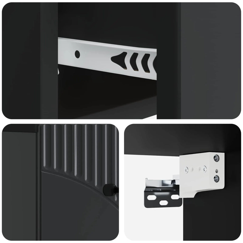 Mobiletto da notte a muro 2 pz Nero 34,5 x 33 x 20 cm 898938