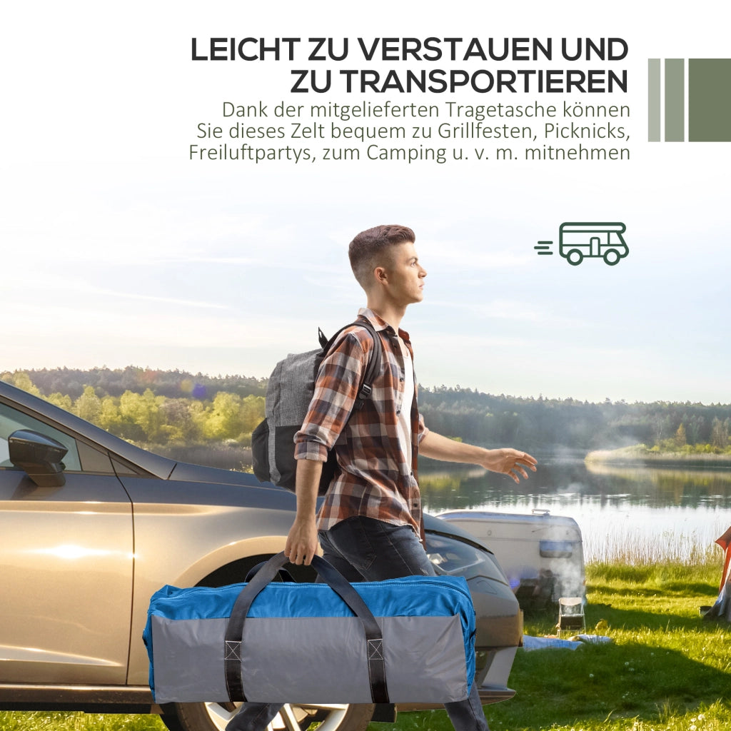 Gazebo da Giardino 3.5x3.5m con Porta ¨C Zephmum ¨C Verde, Poliestere Impermeabile