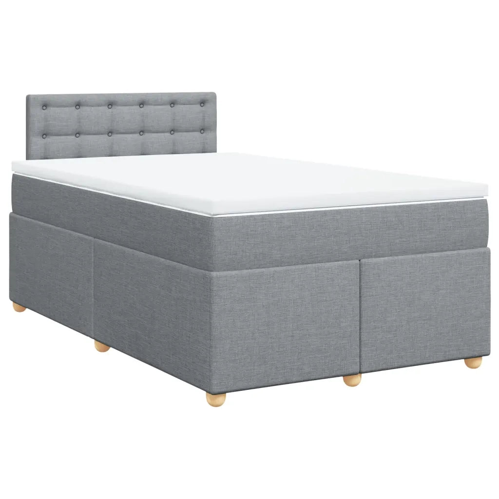 Giroletto a Molle con Materasso Grigio Chiaro 120x190cm Tessuto