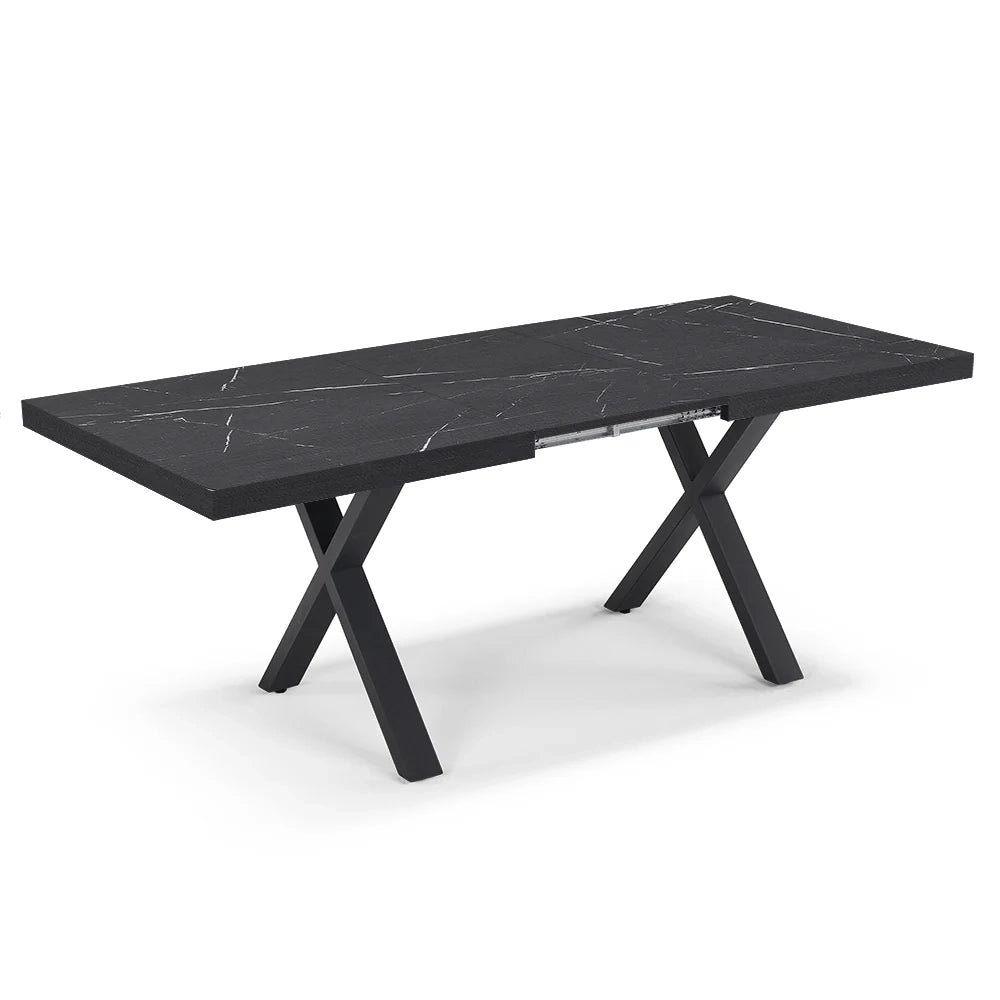 Tavolo allungabile da pranzo Pietra Nera 145x85 MADE IN ITALY modello PABLO fino a 195 CM per sala da pranzo, cucina e soggiorno, design moderno con top in melaminico