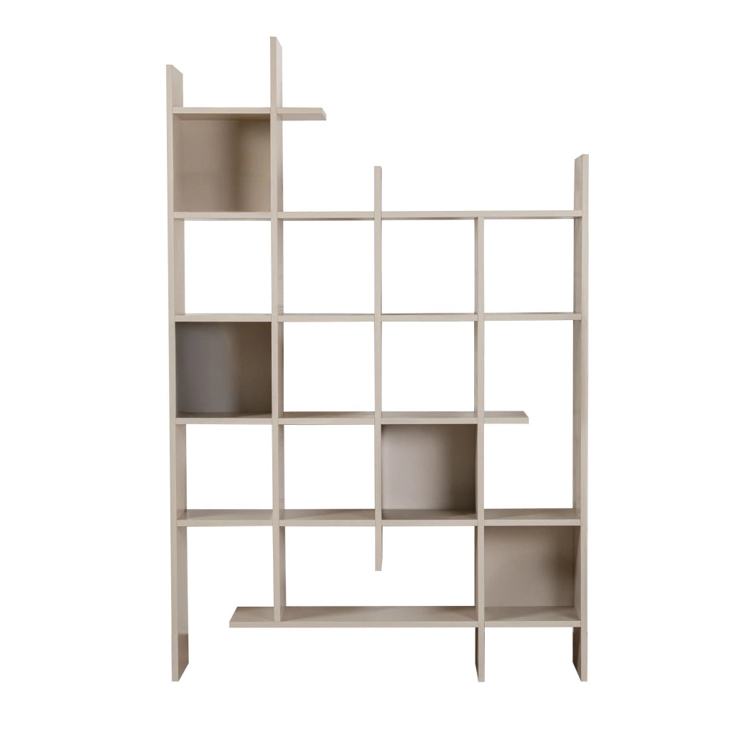 Libreria in legno "Manco" - 122 x 25 x 188 cm - Pietra arenaria