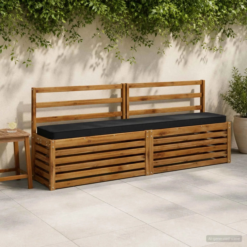 Cuscini per Panchina a 2 Pezzi VUGHT 2 pcs 100% Poliestere Nero 950909