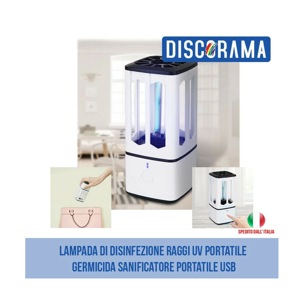 Trade Shop - Lampada Sterilizzatrice Germicida Con Raggi Uv C Uvc Sanificatore Portatile Usb -