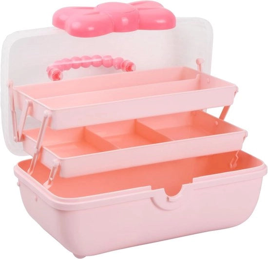 Cassetto di archiviazione trilivello per accessori capelli bambino, scatola di conservazione per gioielli per bambine, cassetto per attività manuali, cassetto per cucito