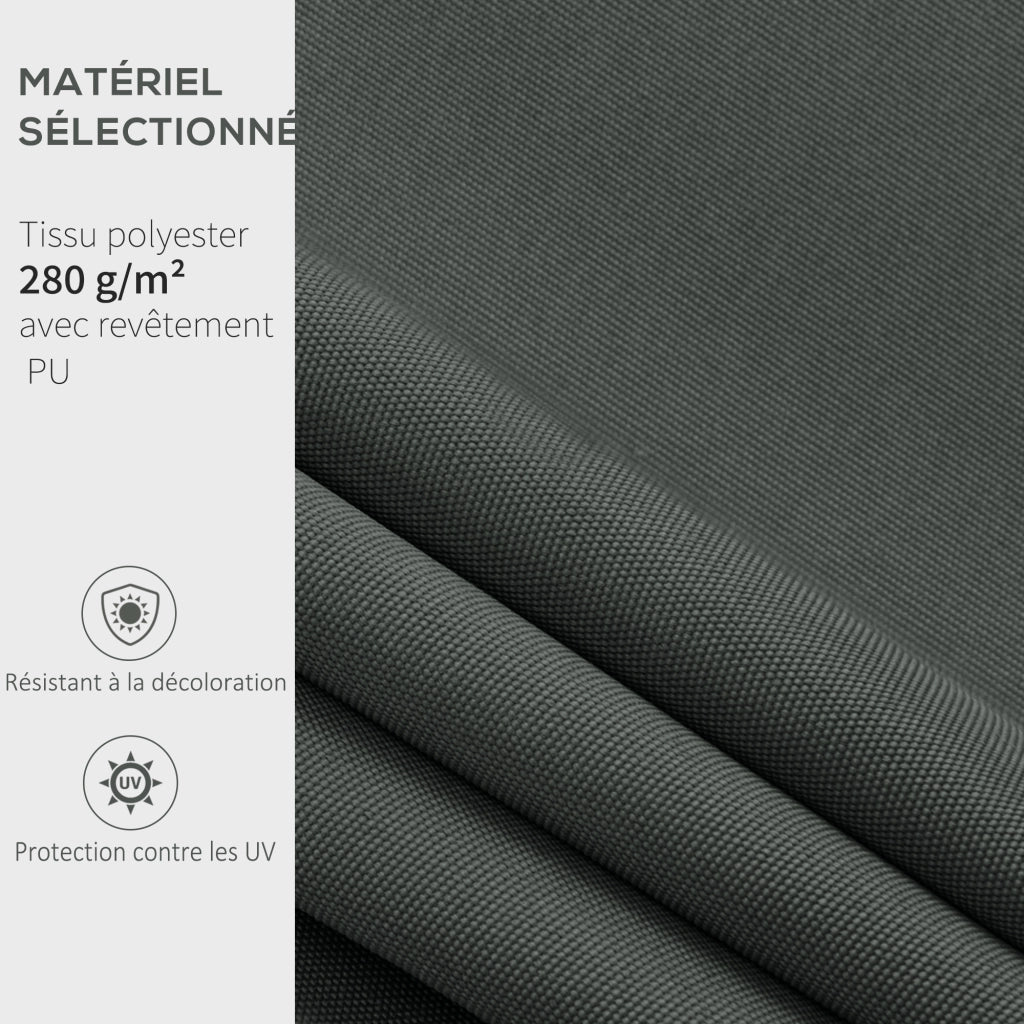 Tenda da sole in poliestere ad alta densit¨¤ 280 g/m2 anti-UV ¨C zephmum ¨C grigio 2.82x2.4 m