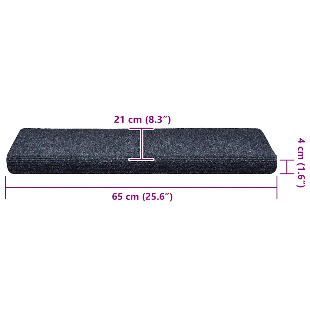 Tappetini per scale autoadesivi 30 pz | Gradini per Scale 65x21x4 cm blu bordo rettangolare