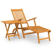 Chaise longue da esterno con poggiapiedi e tavolo 167 x 56 x 75 cm legno massello di acacia 02_0011892