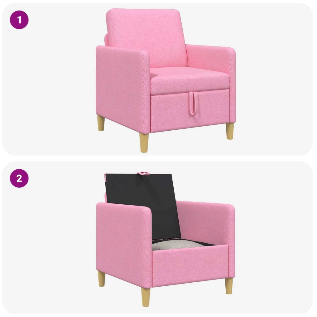Divano con Storage Rosa 72 x 78 x 87 cm Poliestere 42036875