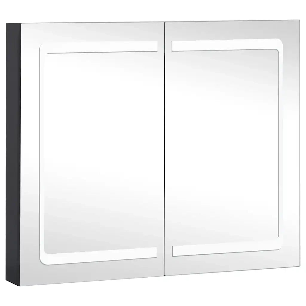 Armadietto Bagno con Specchio e LED 80x12,2x68 cm 325545