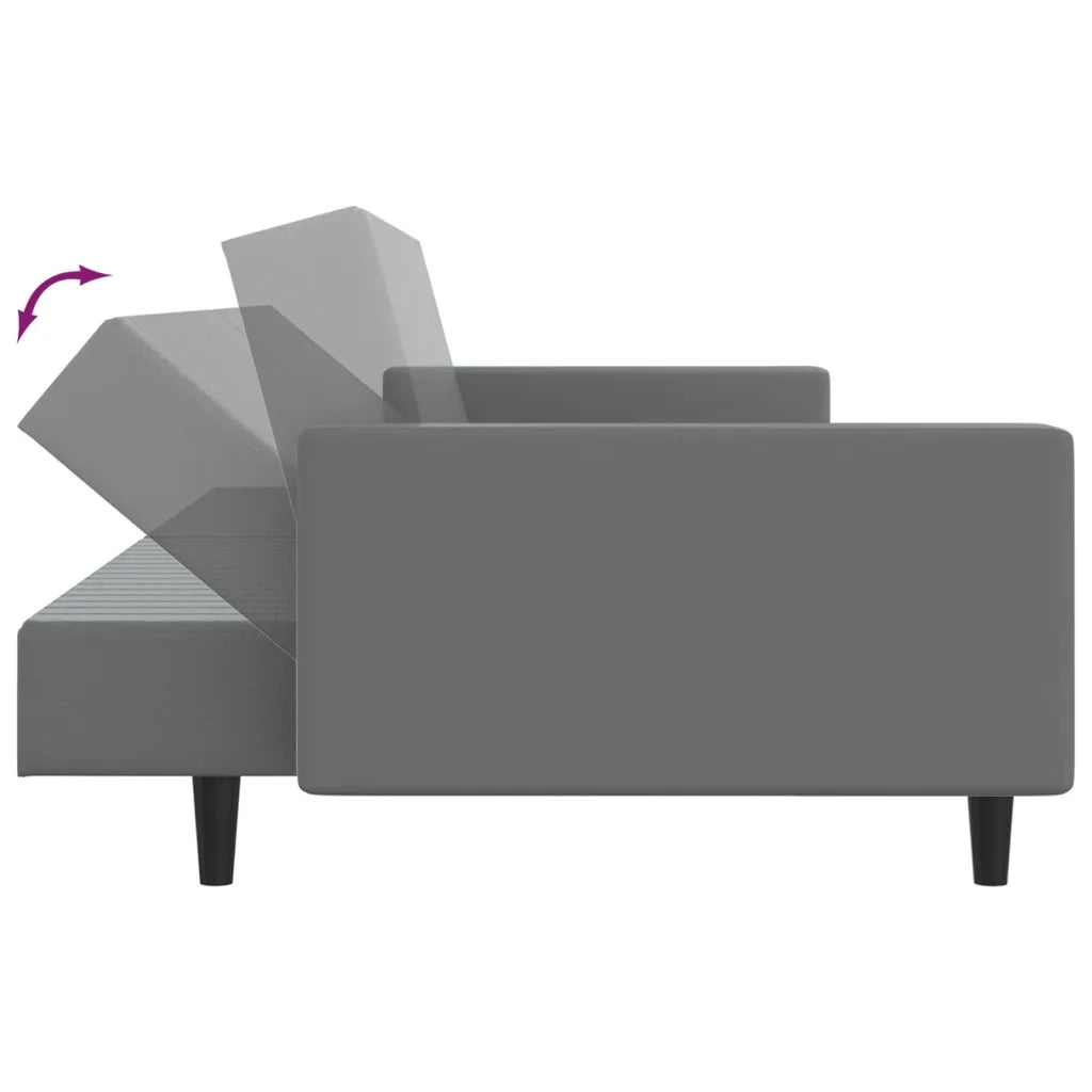 Divano Letto a 2 Posti-Sofa Letto 2 Posti-Daybed Grigio in Similpelle 816716
