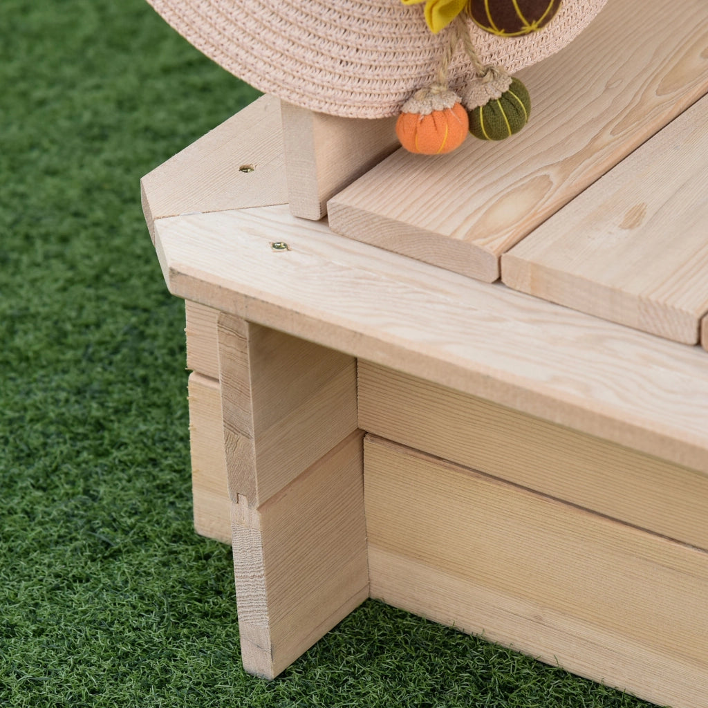 Sandbox per bambini in legno quadrata con panche e coperchio ¨C zephmum ¨C 106x106x19 cm
