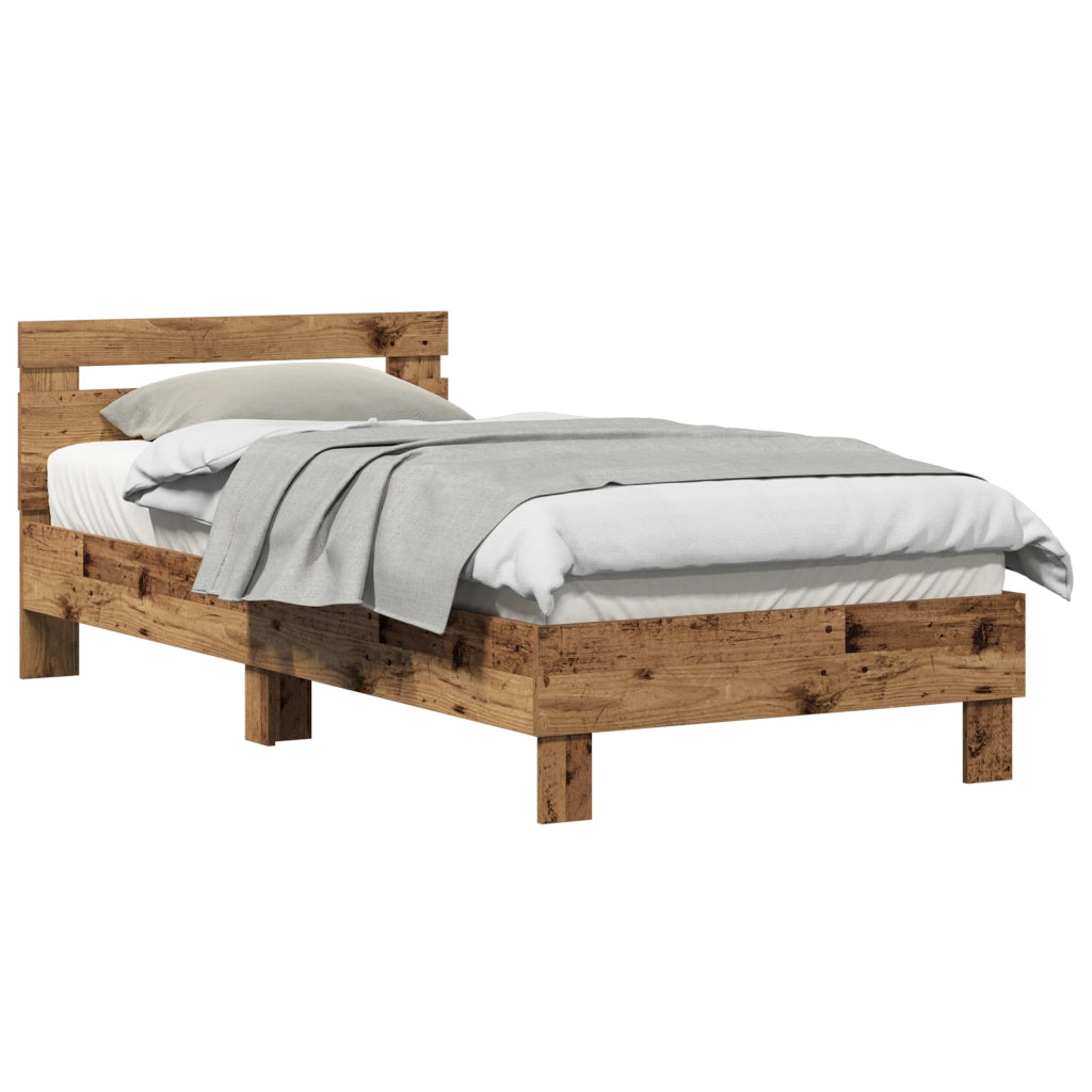Letto Singolo in Legno Antico Legno Massello Singolo Durevole