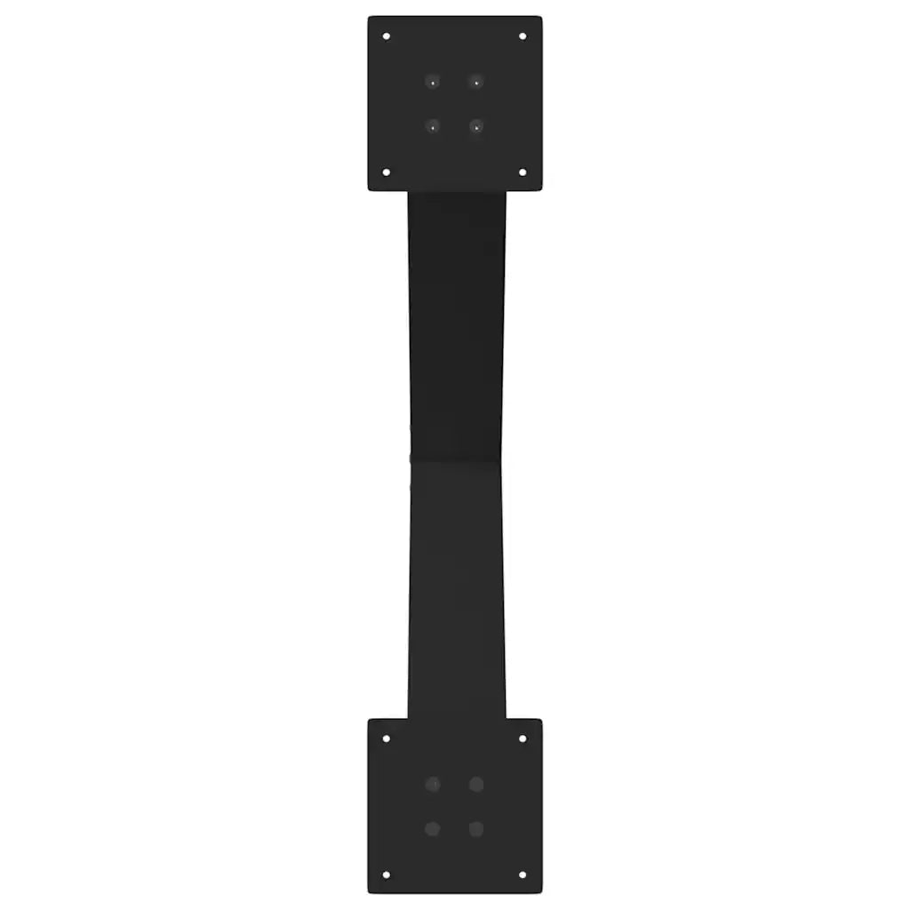 Gambe per tavolo da pranzo a forma di X 2 pz nere 70x(72-73) cm in acciaio