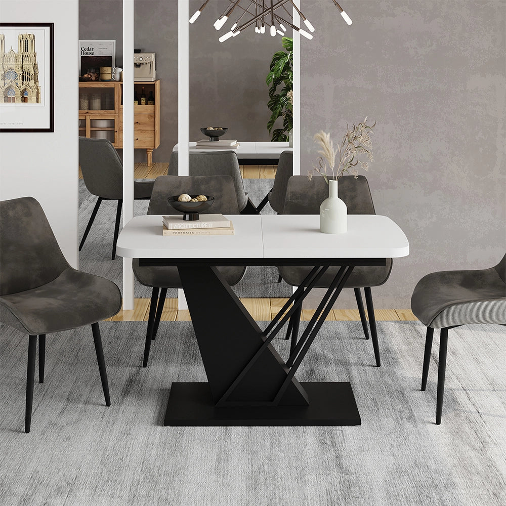 Vicco tavolo da pranzo allungabile Bianco/nero 120 x 80 cm estensibile