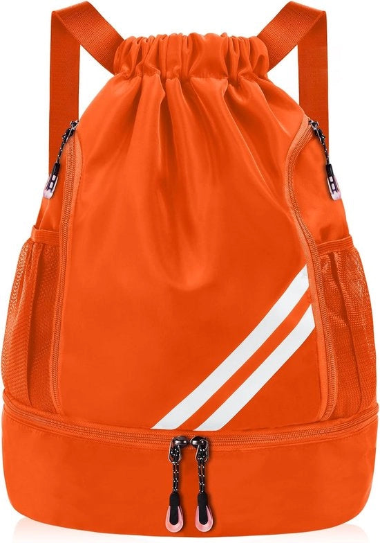 zaino sportivo, tuta da ginnastica, grande capacità, corda di traino, borsa sportiva, tuta da ginnastica, borsa sportiva impermeabile, tuta da ginnastica con tasche per bottiglia di acqua, per adulti e giovani