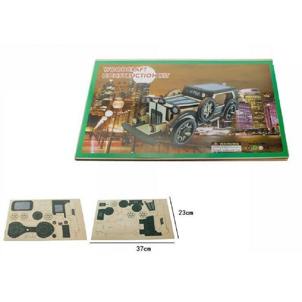 Trade Shop - Puzzle 3d Legno Auto Chicago Modellino Modellismo Collezione Gioco Bambini 07345 -