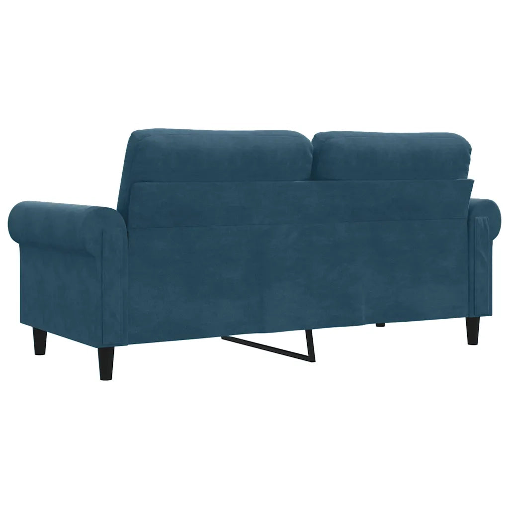 Divano a 2 Posti-Sofa 2 Posti Blu 140 cm in Velluto 294504