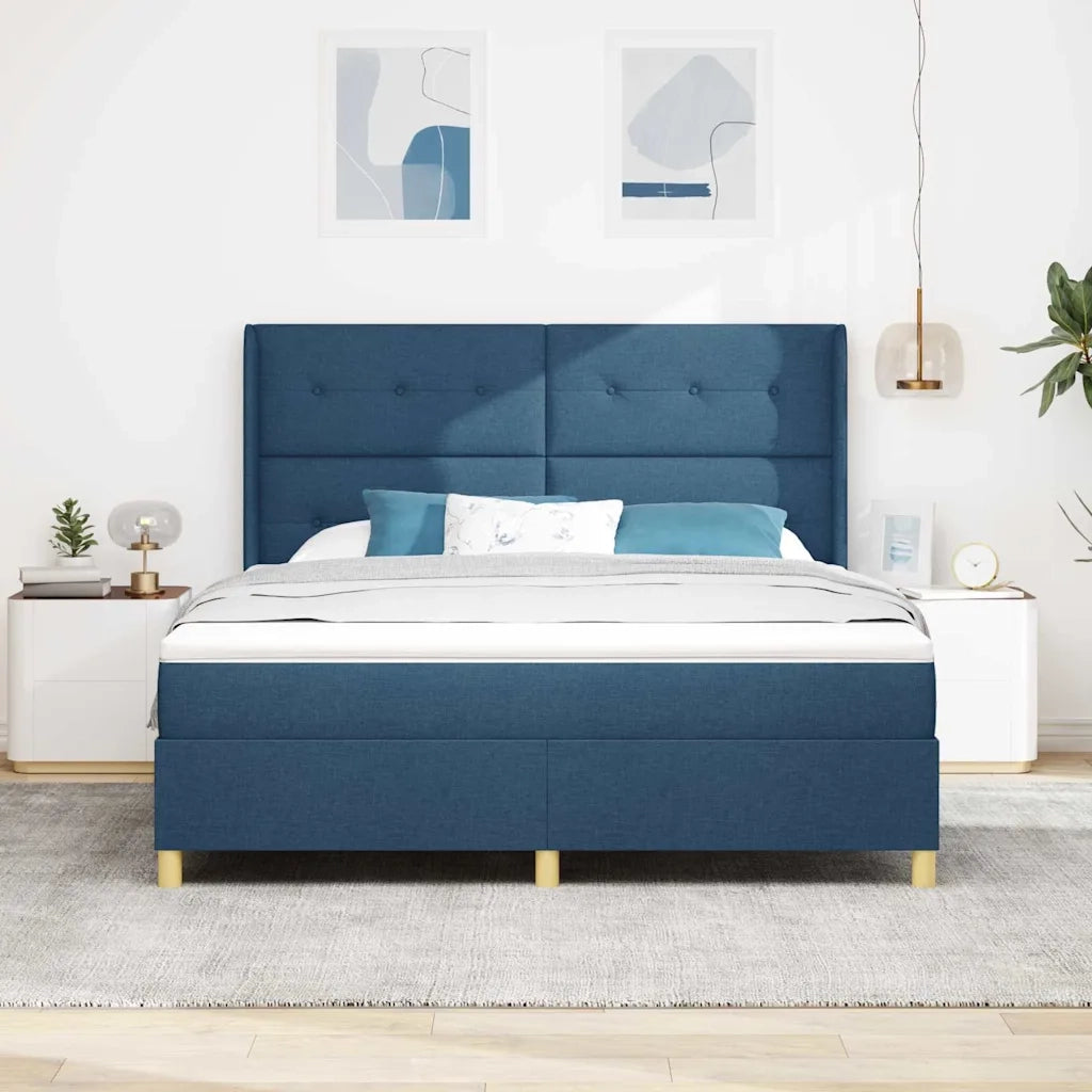 Letto a molle con strisce LED Blu 180 x 200 cm Tessuto 3343713
