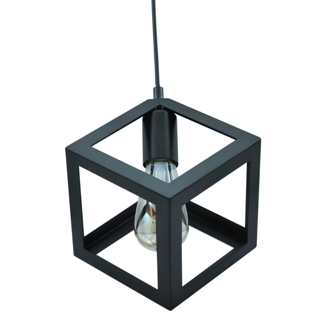 Lampada a sospensione Polux Sweden nera E27 in metallo