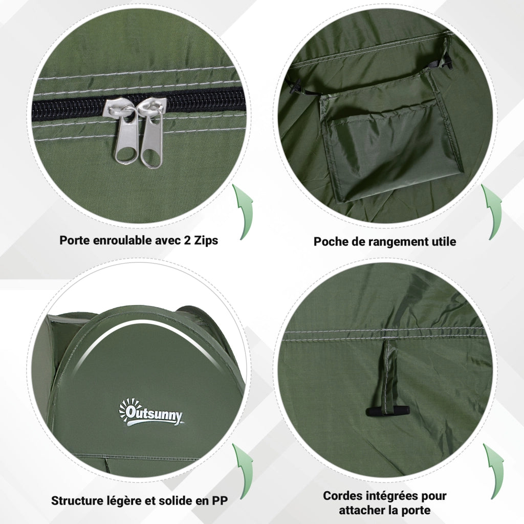 Tenda Doccia Portatile Pieghevole ¨C Zephmum ¨C Verde, Antivento, Antiruggine, 200x200x200 cm
