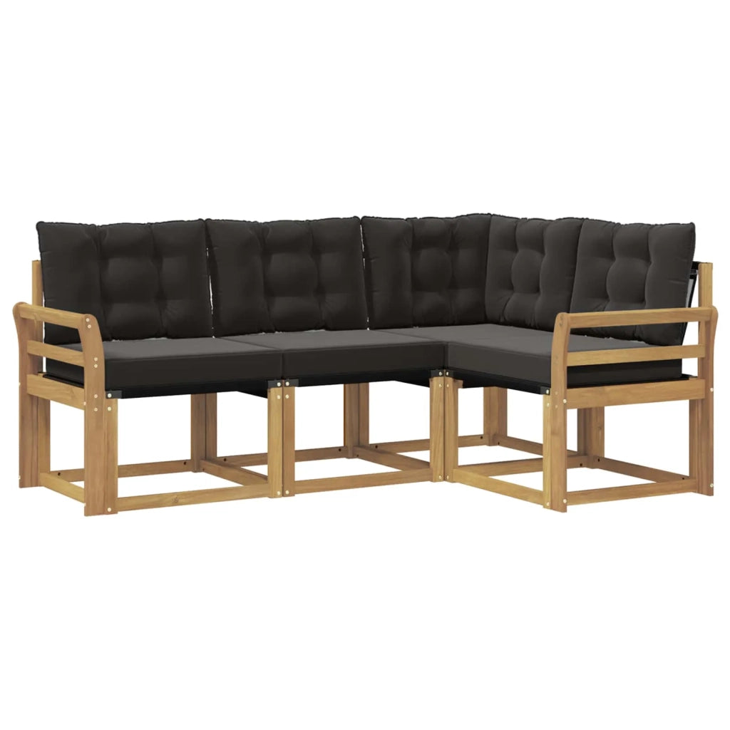 Set di divani da esterno 4 pz Bianco e Nero 3389430