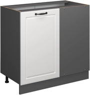 Mobile ad angolo cucina R-Line, Bianco casa di campagna, 86 cm senza piano di lavoro, per la libera combinazione all'interno di sistemi cucina modulari