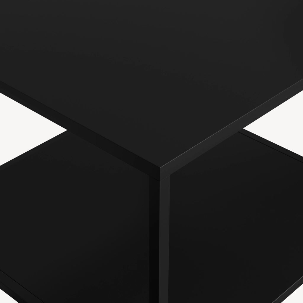 Tavolino Salsnes in Acciaio con Ripiano 53 x 51 x 51 cm - Nero [en.casa]