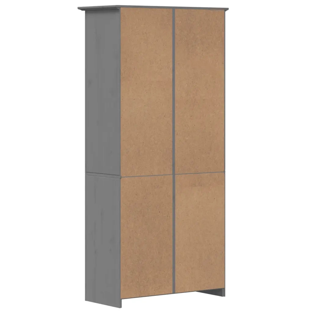 Libreria-Scaffale per Libri-Mobile di Stoccaggio BODO 82x40x173 cm in Legno Massello di Pino Grigio