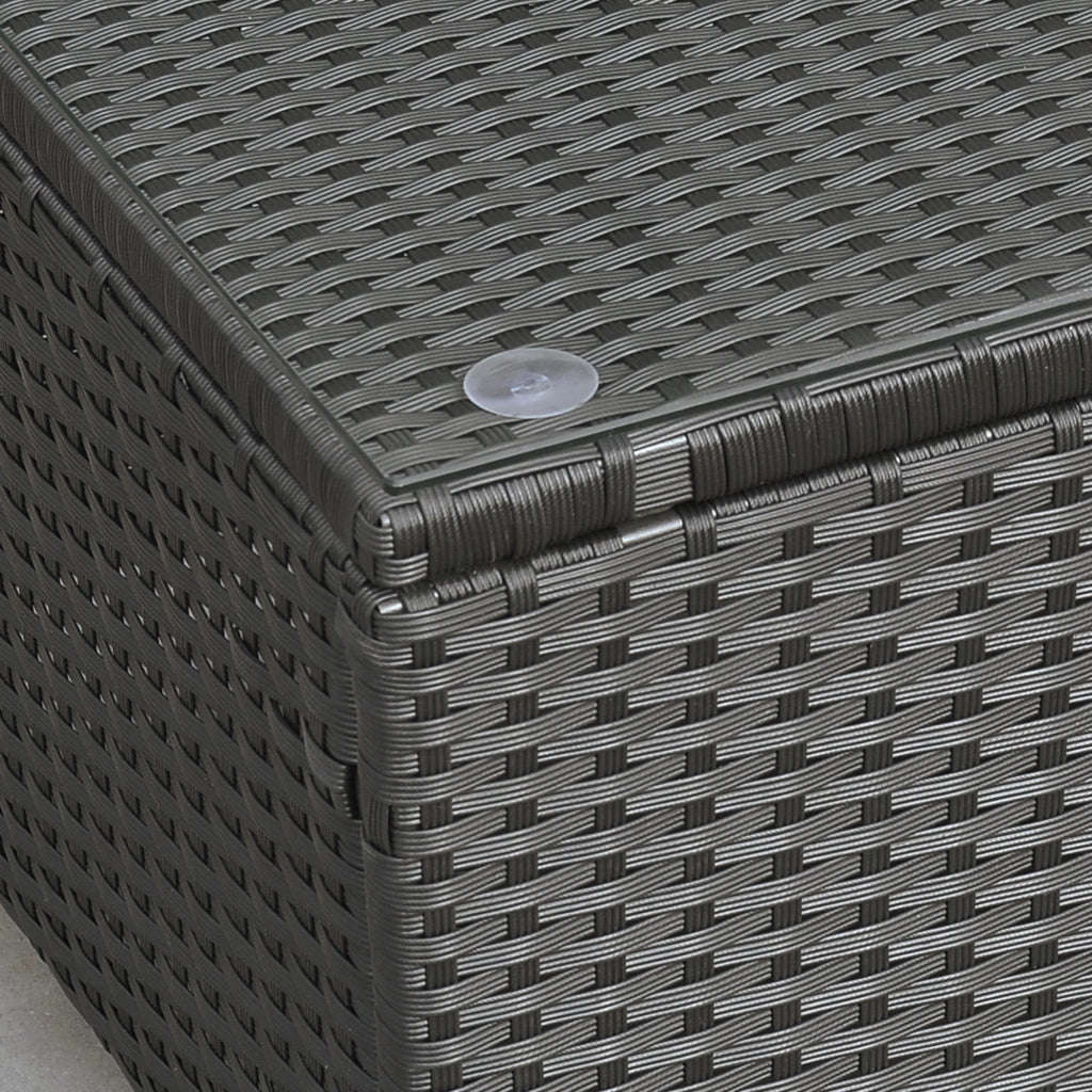 Tavolino Basso da Giardino 85x50x39 cm in Rattan PE Nero