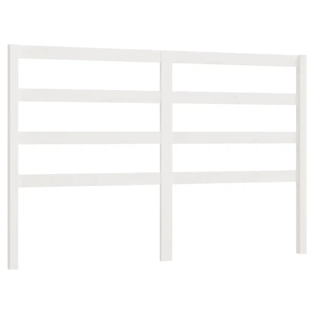 Testiera per Letto Bianca 141x4x100cm in Legno Massello di Pino