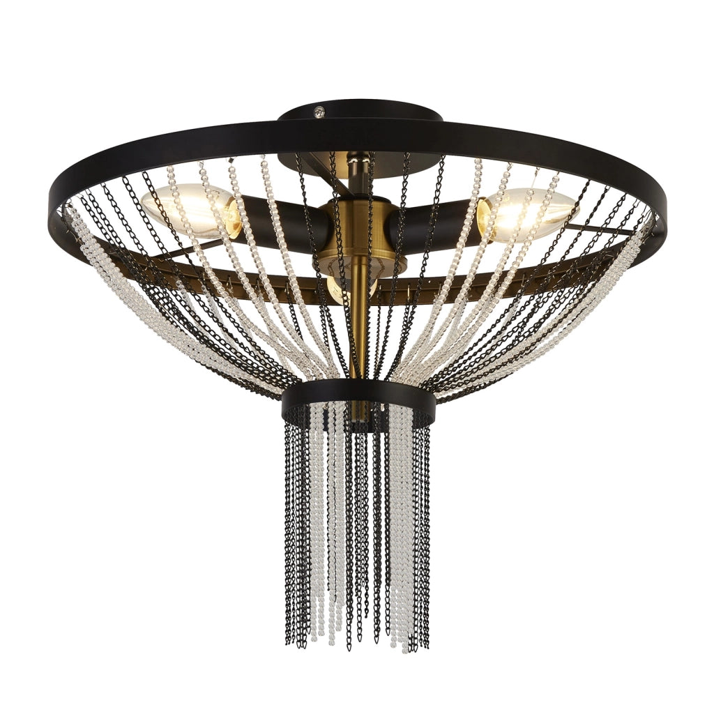Lampada a Soffitto Tiffany Inglenook Metallo Bronzo Valiant 2 Luci E27