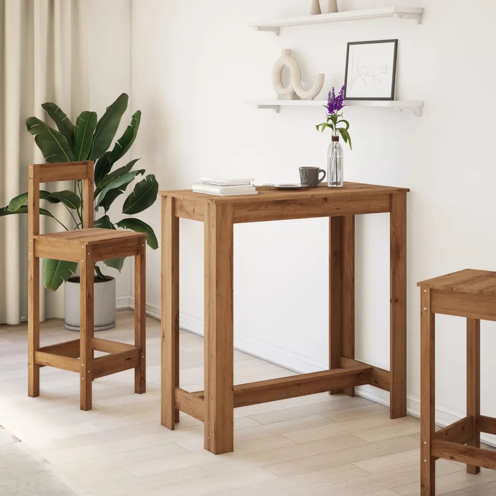 Tavolo Bar Rovere Artigianale 102x50x103,5 cm Legno Multistrato