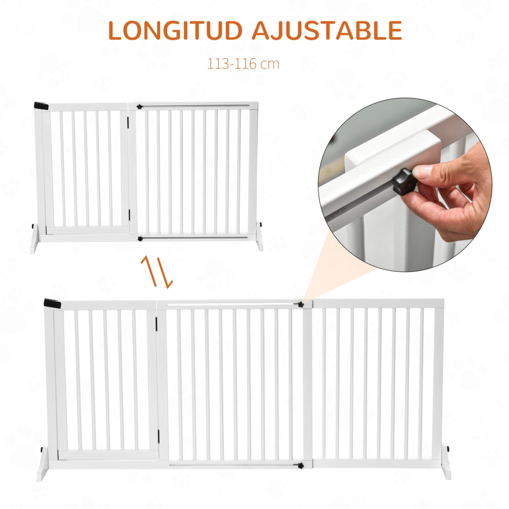 Barriera di sicurezza estendibile per cani ¨C zephmum ¨C 113-166 x 36 x 71 cm bianco