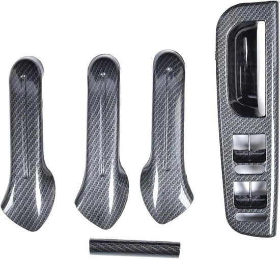 Set di 5 Copricoppe per Porte Interno - Tessuto in Fibra di Carbonio - Stickers di Decorazione per Auto - Sostituzione per Mk4.