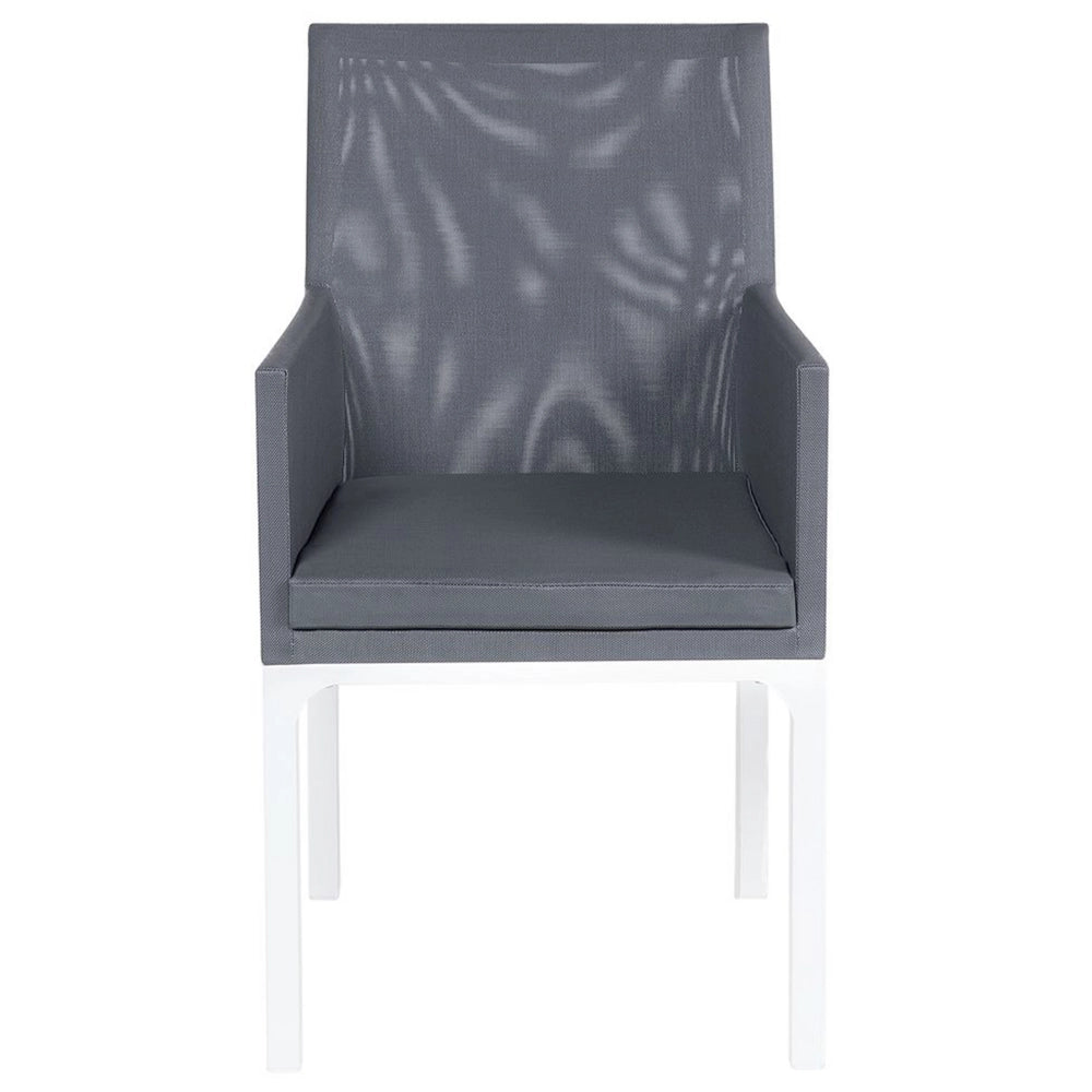 Set di 2 sedie da giardino rivestimento in Textilene grigio gambe bianche in alluminio schiuma ad asciugatura rapida