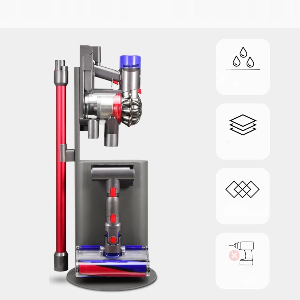 Supporto in Acciaio al Carbonio per Aspirapolvere compatibile con Dyson V6–V15 – Altezza 74 cm, Montaggio Facile