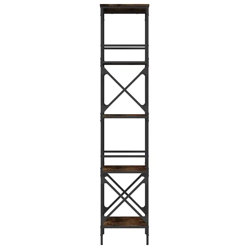 Libreria Rovere Fumo 5 Ripiani 59x35x171 cm Legno Multistrato 837624
