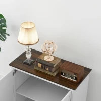 Credenza Cucina Moderna a 2 Ante con Ripiano Regolabile in Legno, 80x39.7x80cm, Bianco