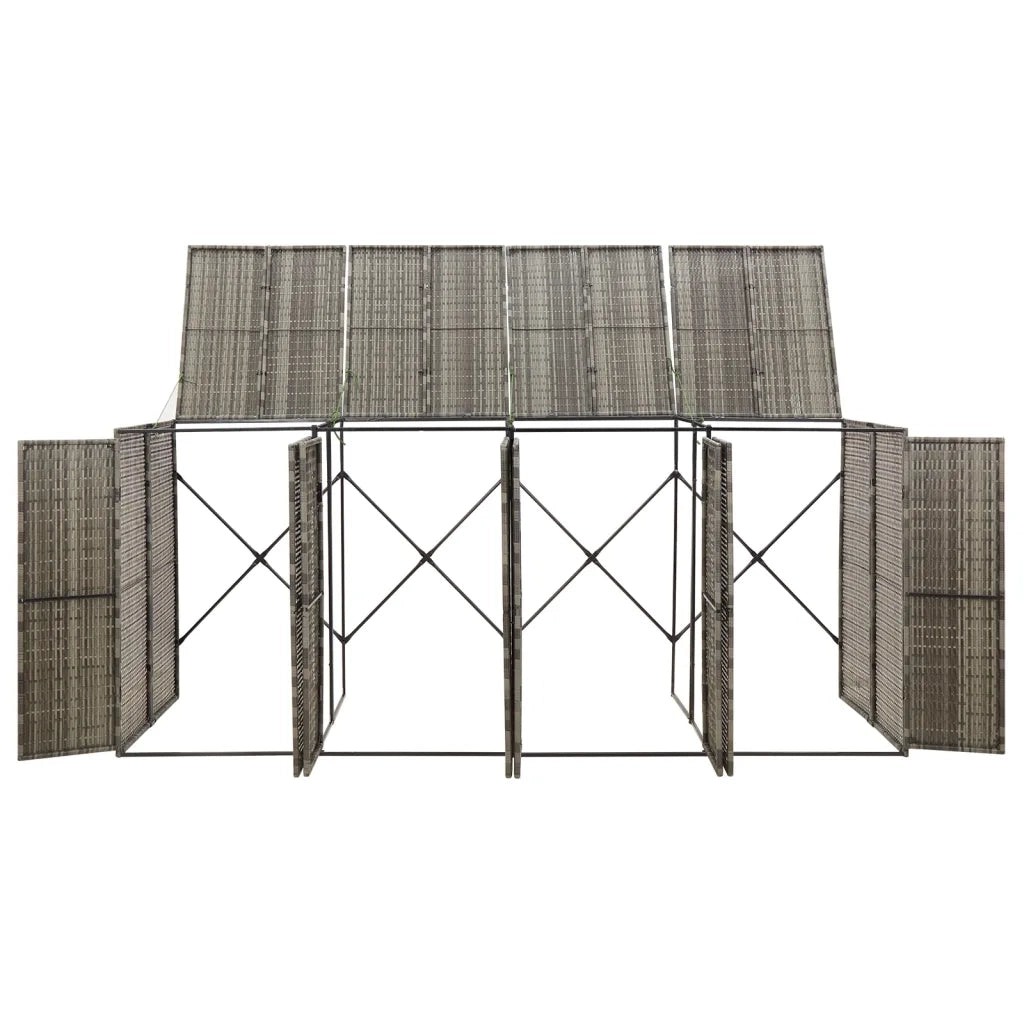 Copribidone Quadruplo Grigio 274x80x117 cm in Polyrattan CFW2079928