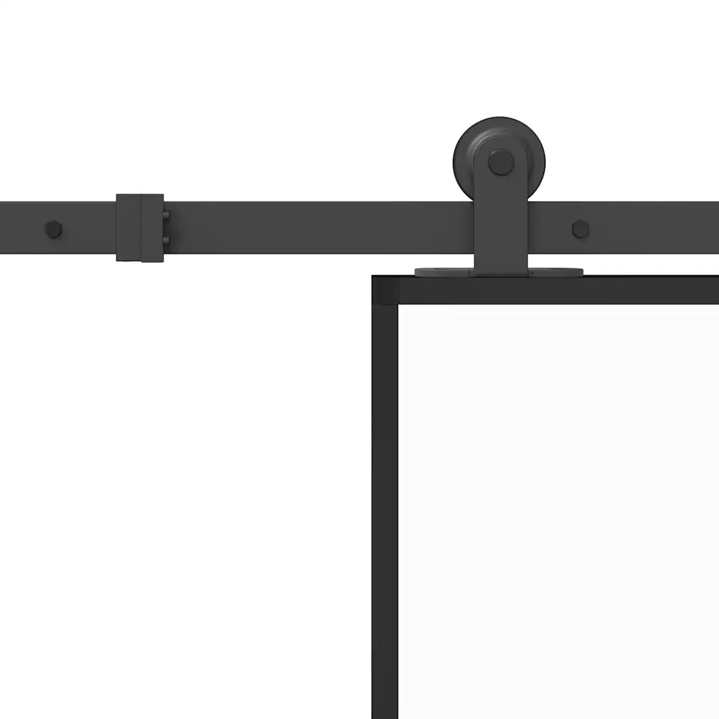 Porta Scorrevole Ferramenta 90x205 cm Vetro Temperato Alluminio 3332951