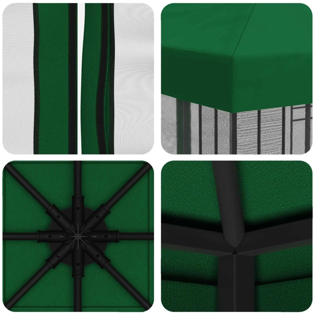 Gazebo | Pergolato da giardino con pareti laterali 3 x 3 m Verde