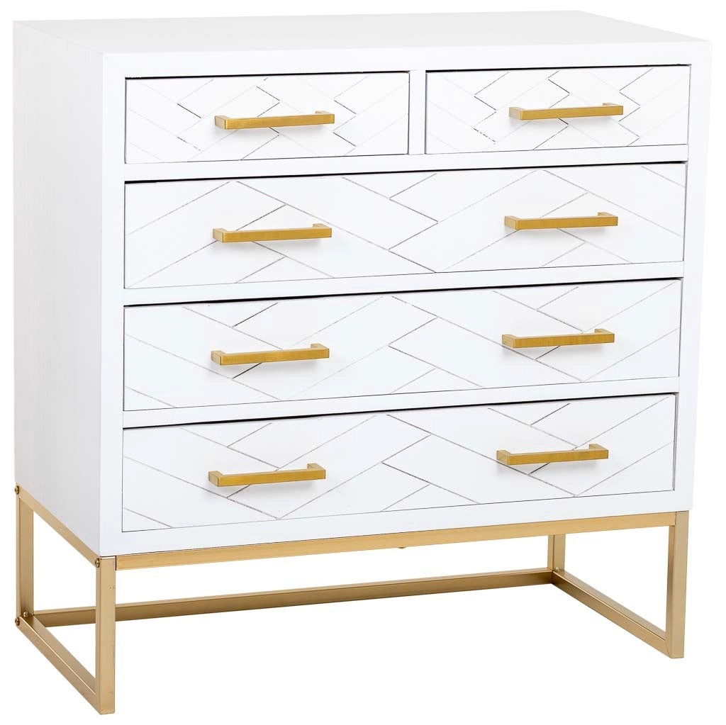 Cassettiera 4 cassetti legno e metallo 80x39,5x81h cm