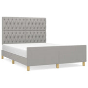 Letto matrimoniale | Letto per adulti | Giroletto senza Materasso Grigio Chiaro 140x200 cm Tessuto