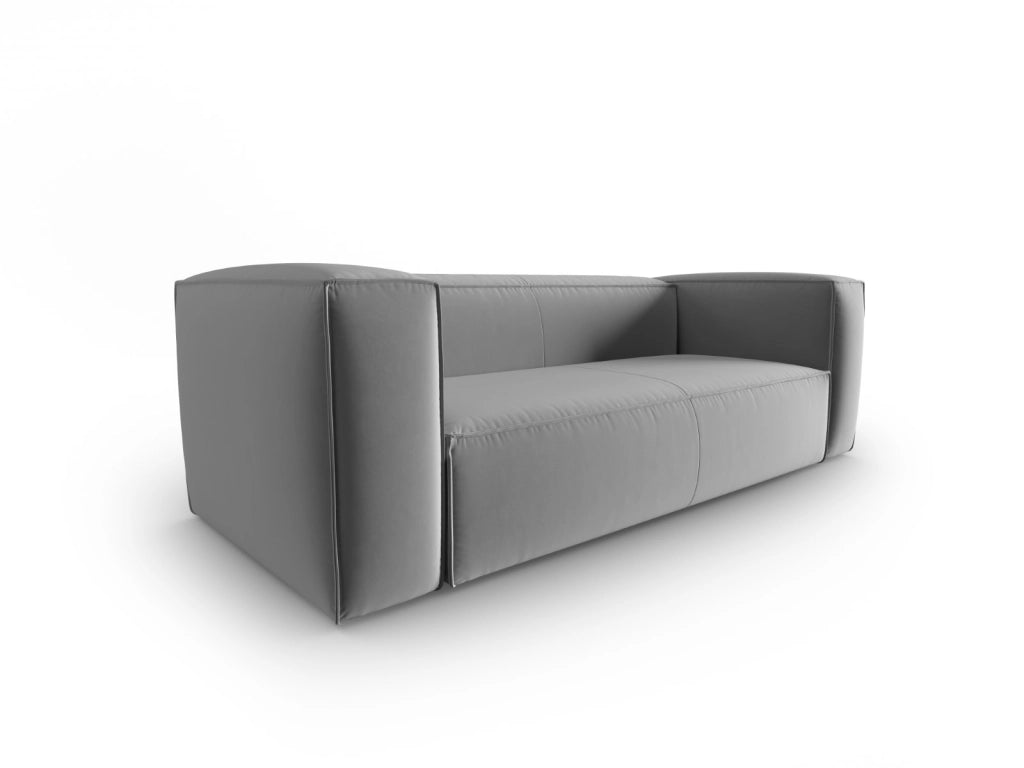 Cosmopolitan Design - Divano "Mackay" 3 posti in velluto grigio chiaro 