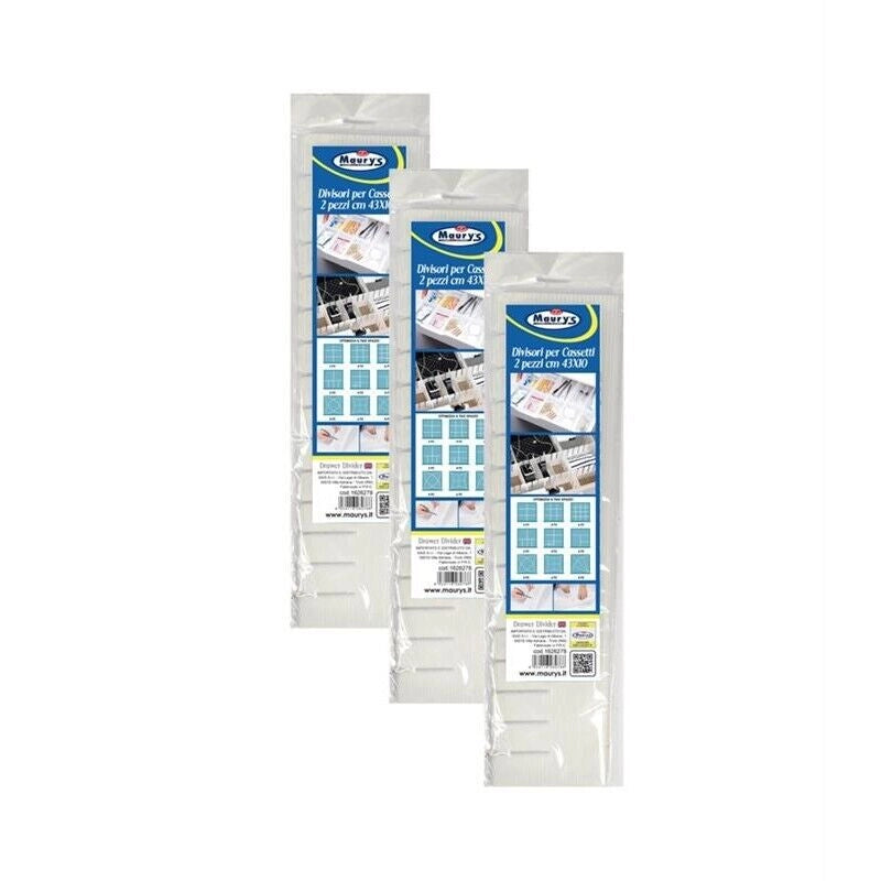 KIT SET 3 PZ MAURY'S DIVISORI PER CASSETTI 2PZ 43X10CM