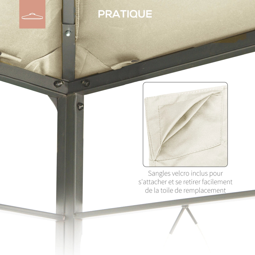 Tenda da giardino sostituzione tetto ¨C zephmum ¨C poliestere 180 g/m2 3x3m crema