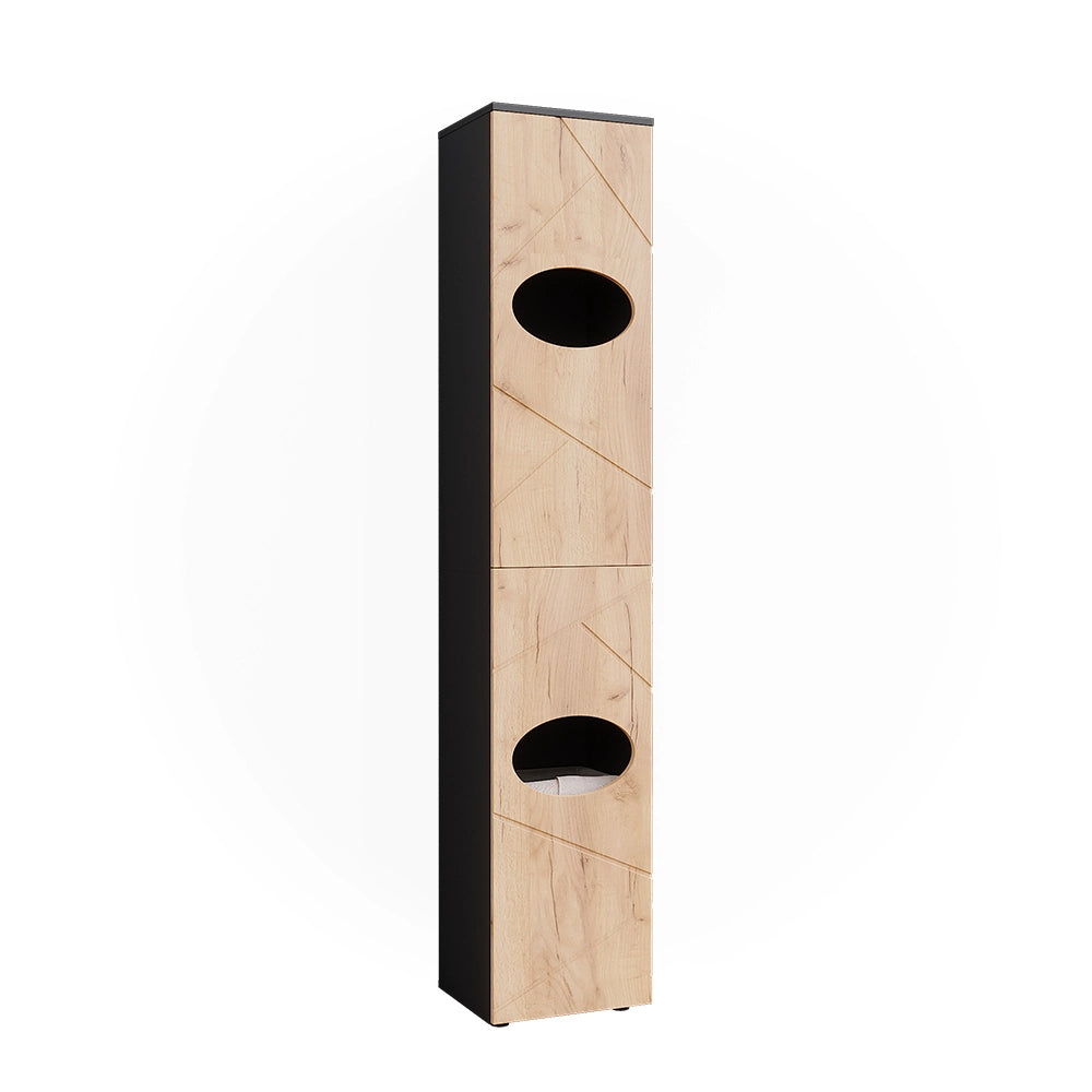 Vicco Armadietto per la biancheria Antracite/quercia dorata 32 x 192 cm
